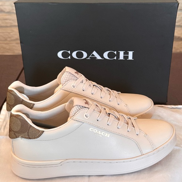 Coach Chalk/Khaki Clip Leather Lotop, Size 7B Sneakers, NWOT-Pristine Condition - Picture 9 of 12